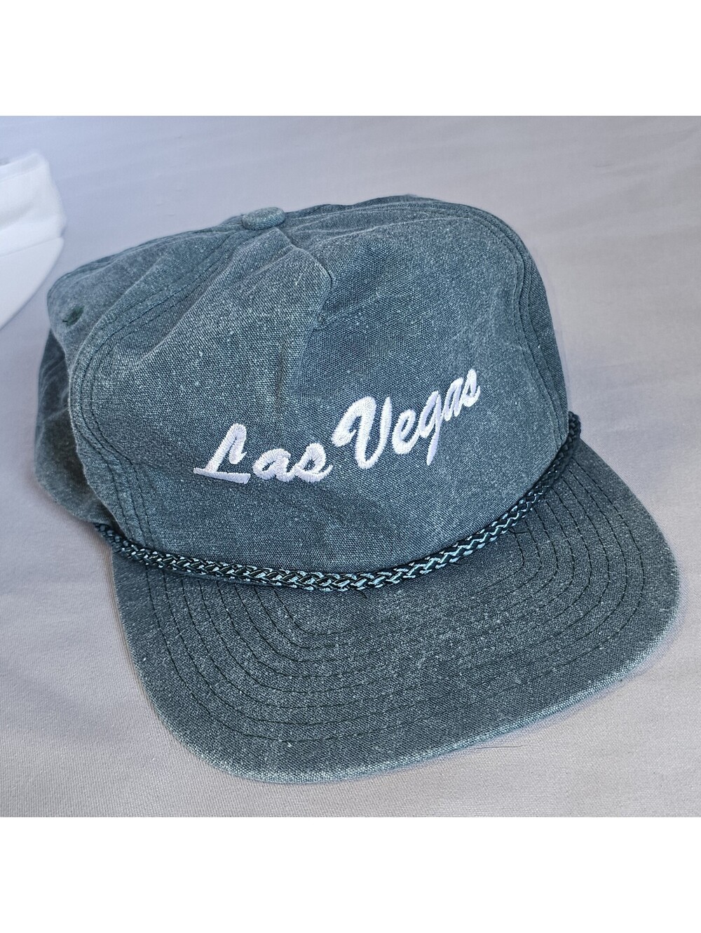 Vintage Las Vegas Trucker Hat Cap Green Sportcap Adjustable
